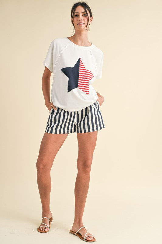 Coastal Stripe Linen Shorts