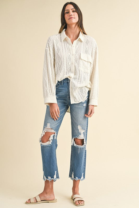 Vintage Edge Distressed Mom Jeans