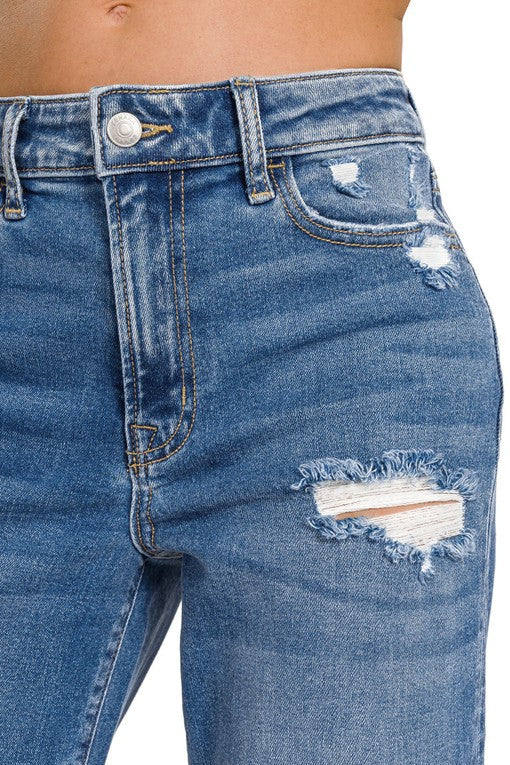 New Arrival: Distressed Wide-Leg Jeans – Medium Wash