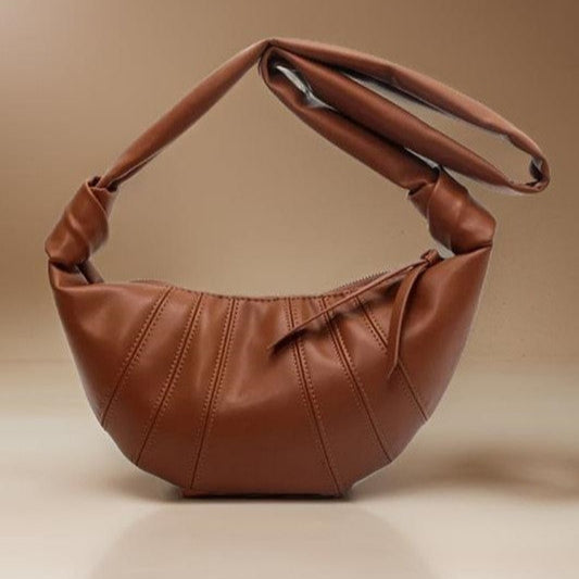 Soft Knot Handle Half-Moon Shoulder Bag
