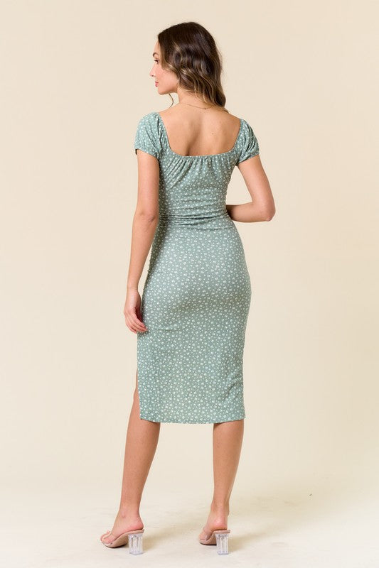 "Mint To Be" Slit Midi Dress