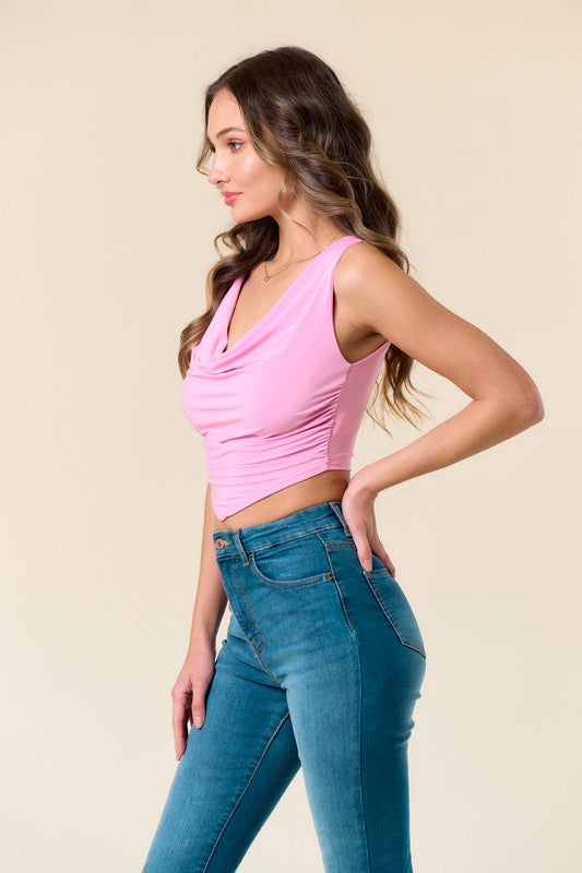 Smooth Moves- Draped Cowl Neck Tank