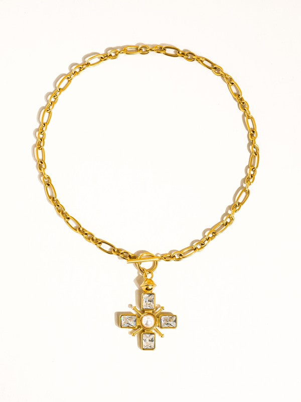 Luz de Reina Cross Pendant Necklace