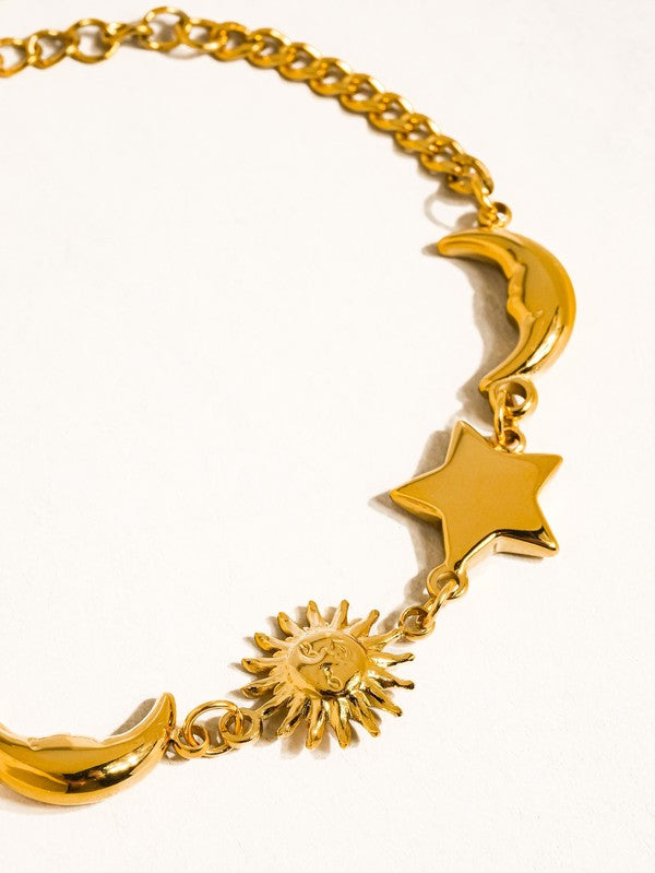 Cielo Dorado Sun, Moon & Stars Bracelet