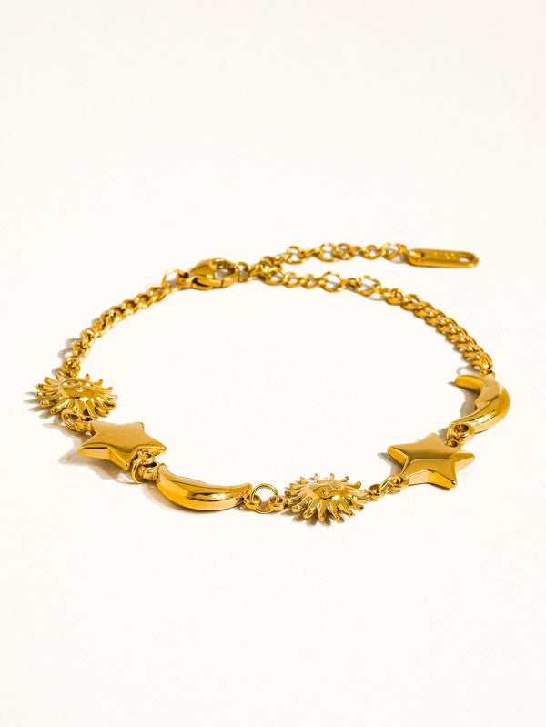 Cielo Dorado Sun, Moon & Stars Bracelet