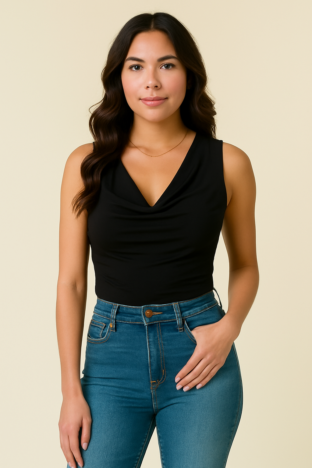 Smooth Moves- Draped Cowl Neck Tank
