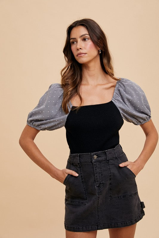 New Arrival: Black Denim Mini Skirt