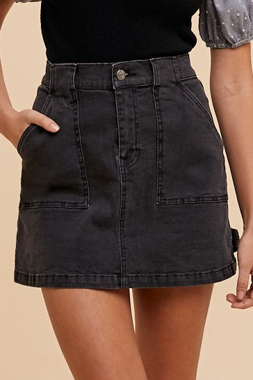 New Arrival: Black Denim Mini Skirt