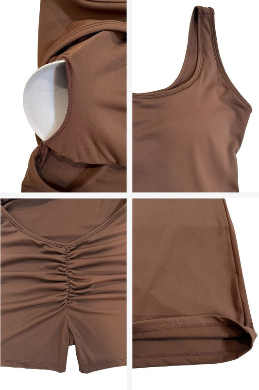 Open-Back Scrunch Romper