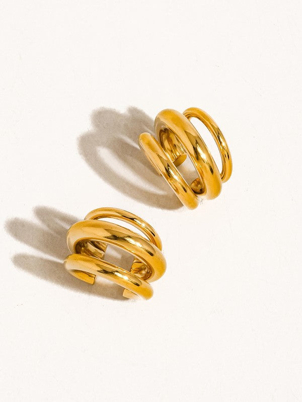 Trilayer C Hoop Ear Cuff