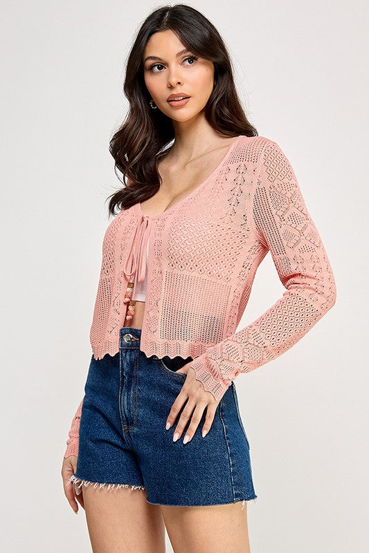Pink  crochet cardigan