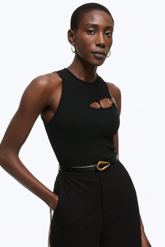 Cut-Out Ring Detail Tank Top